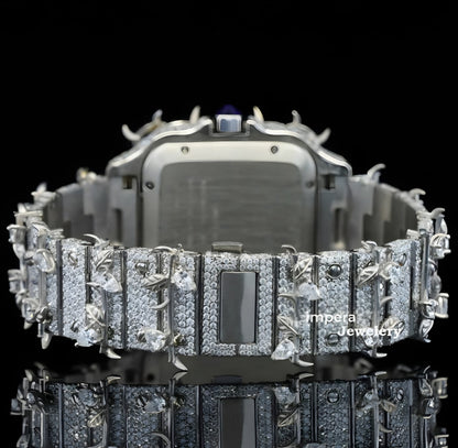 Beautiful Tree Branch Moissanite Automatic Watch For Men