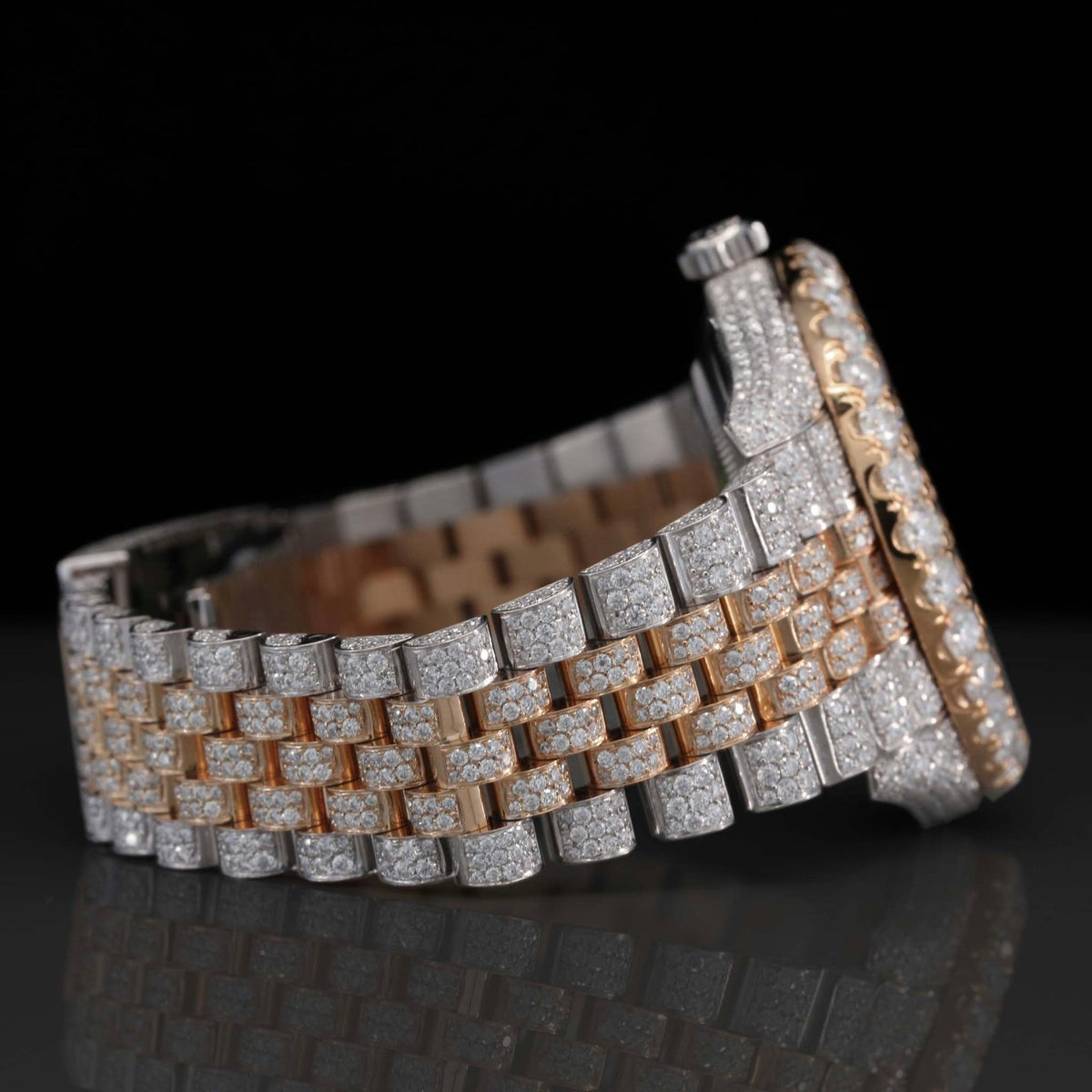 Two Tone Iced Out Jubilee Bracelet Automatic Moissanite Watch for Men