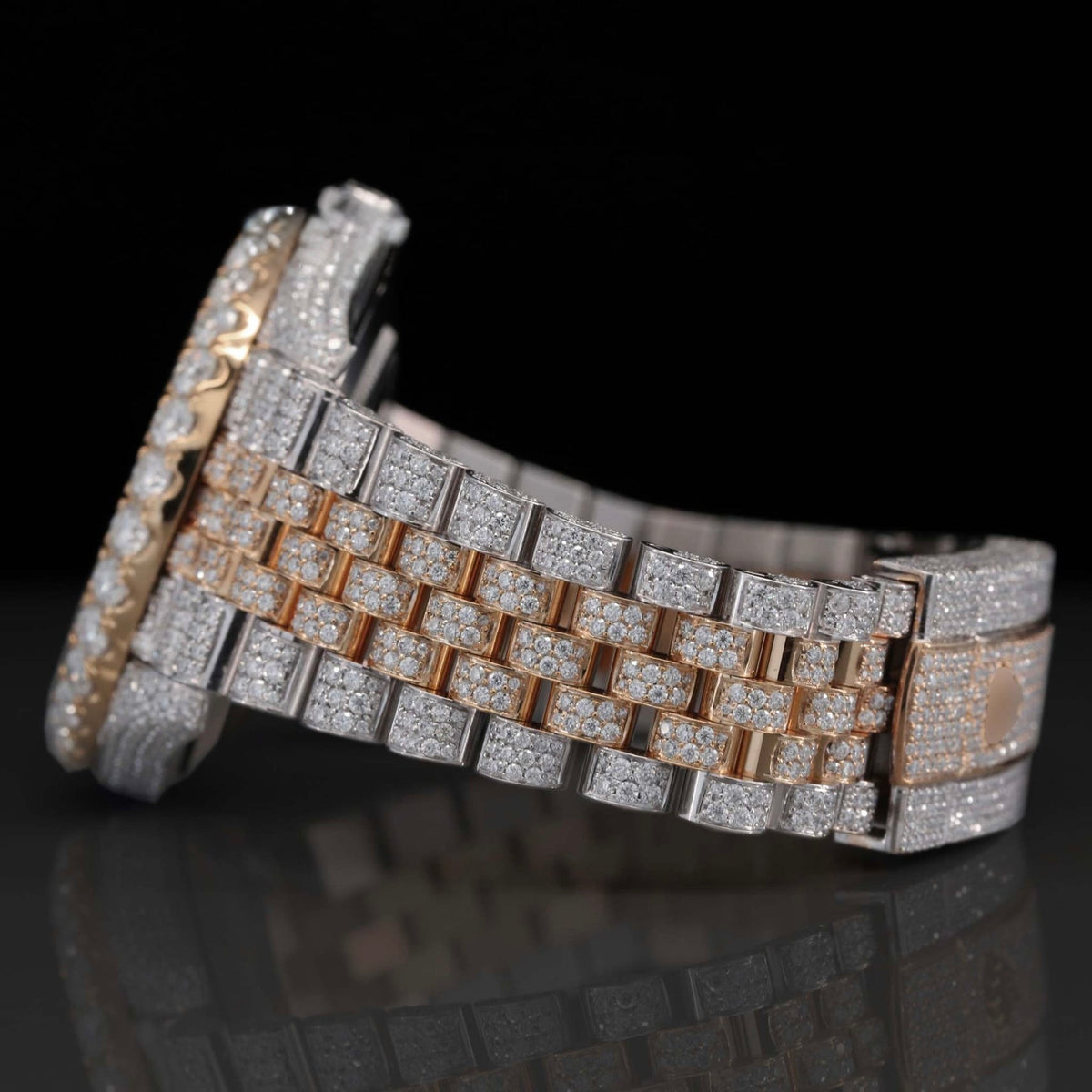 Two Tone Iced Out Jubilee Bracelet Automatic Moissanite Watch for Men