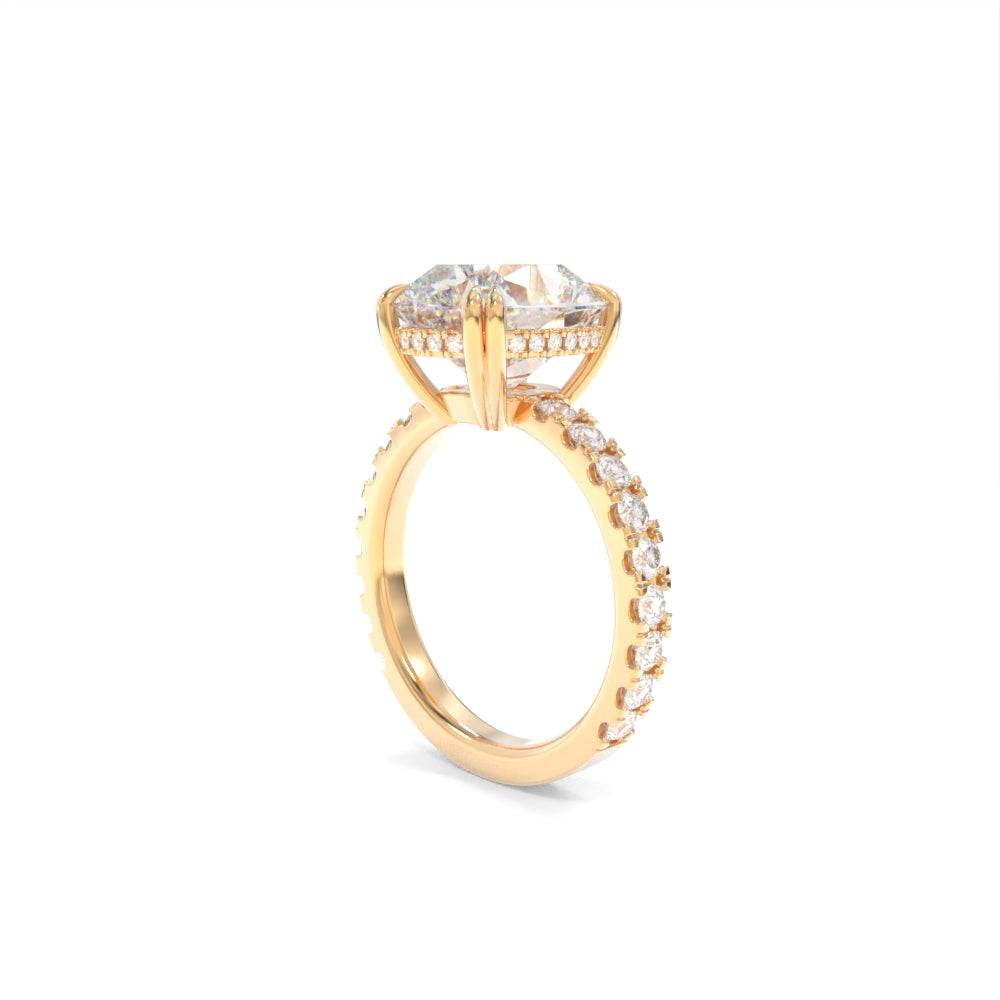 Rachel Ring - 9.5x8mm Old Mine Cushion TTG Moissanite