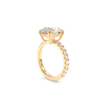 Rachel Ring - 9.5x8mm Old Mine Cushion TTG Moissanite