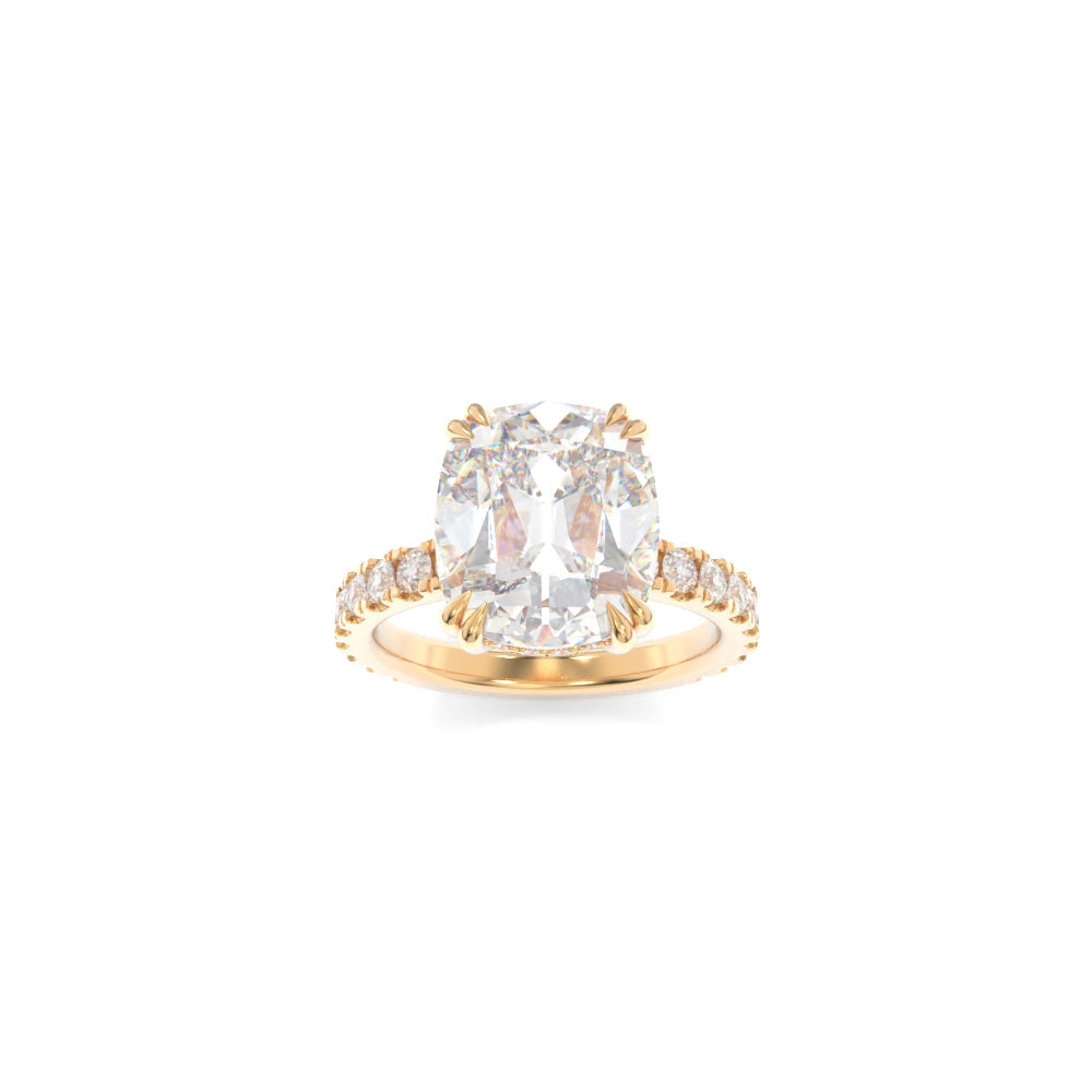 Rachel Ring - 9.5x8mm Old Mine Cushion TTG Moissanite