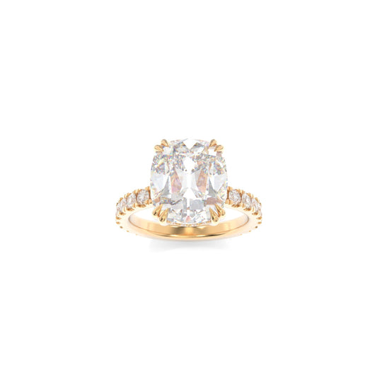 Rachel Ring - 9.5x8mm Old Mine Cushion TTG Moissanite