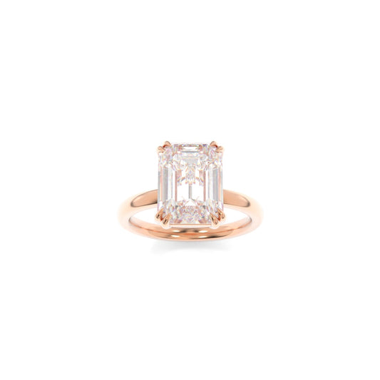 Rachel Solitaire - 9x6.5mm Emerald TTG Moissanite