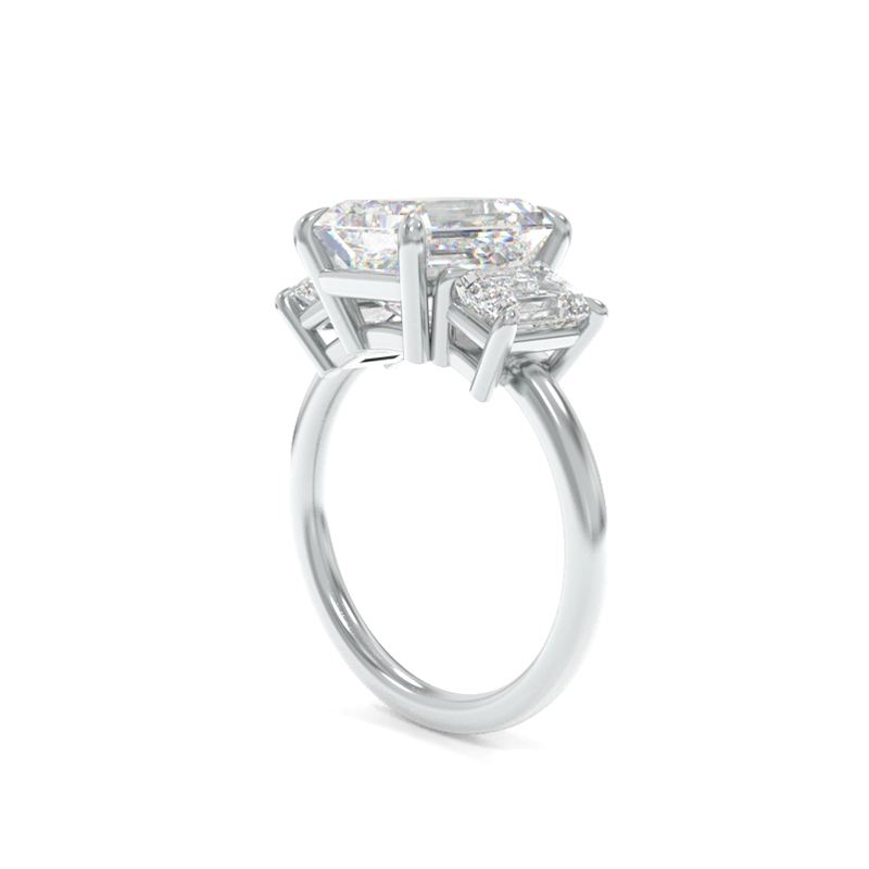 Samantha Solitaire - 9x7mm Emerald TTG Moissanite