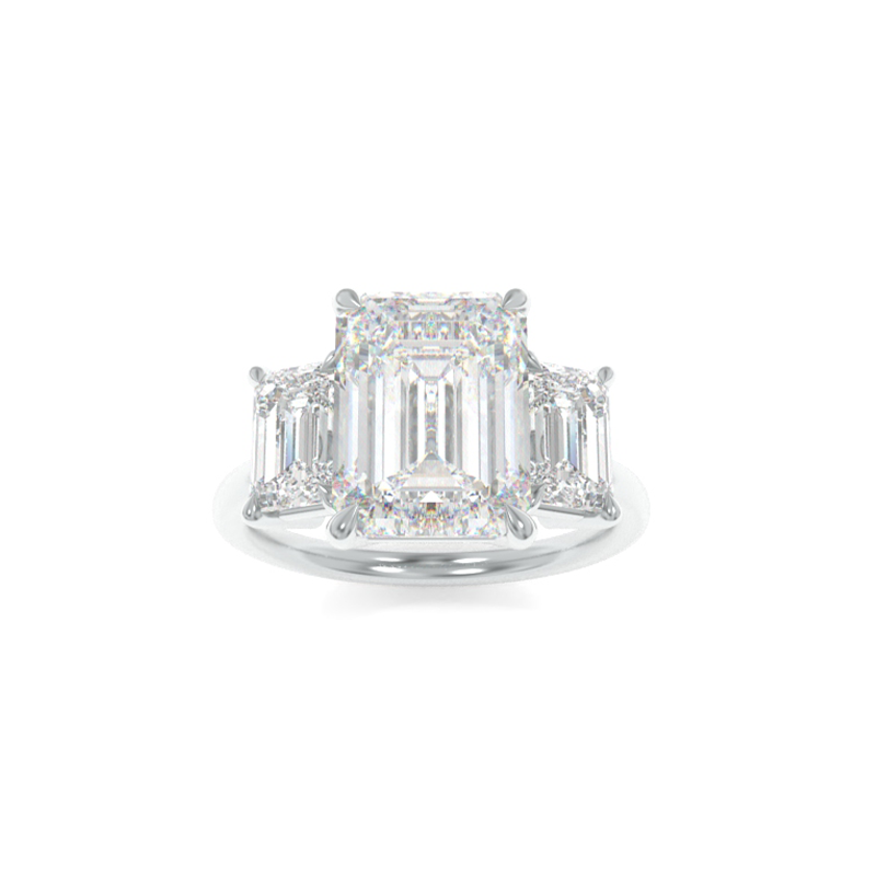 Samantha Solitaire - 9x7mm Emerald TTG Moissanite