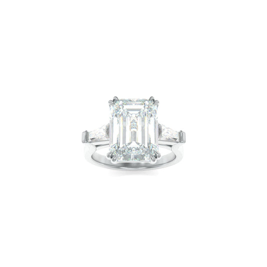 Scarlett Ring - 11x8mm Emerald TTG Moissanite