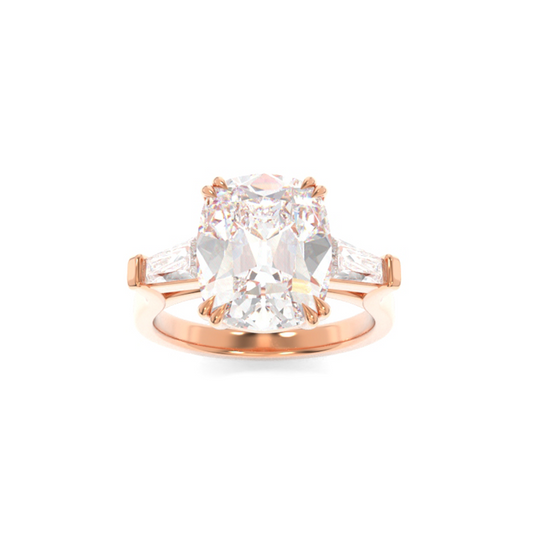 Scarlett Ring - 9.5x8mm Old Mine Cushion TTG Moissanite