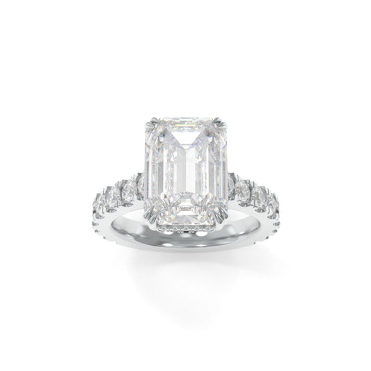 Sloan Ring - 11x8mm Emerald TTG Moissanite