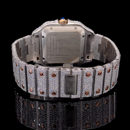 Square Dial VVS Moissanite Hip Hop Watch - rose gold (4)