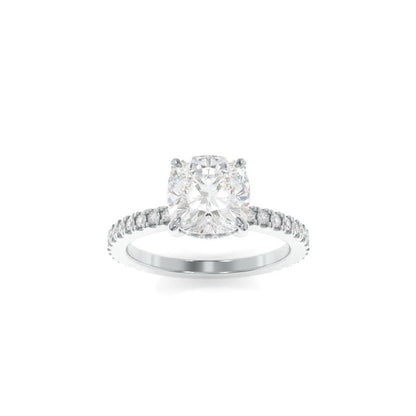 Taylor Ring - 10mm Cushion TTG Moissanite