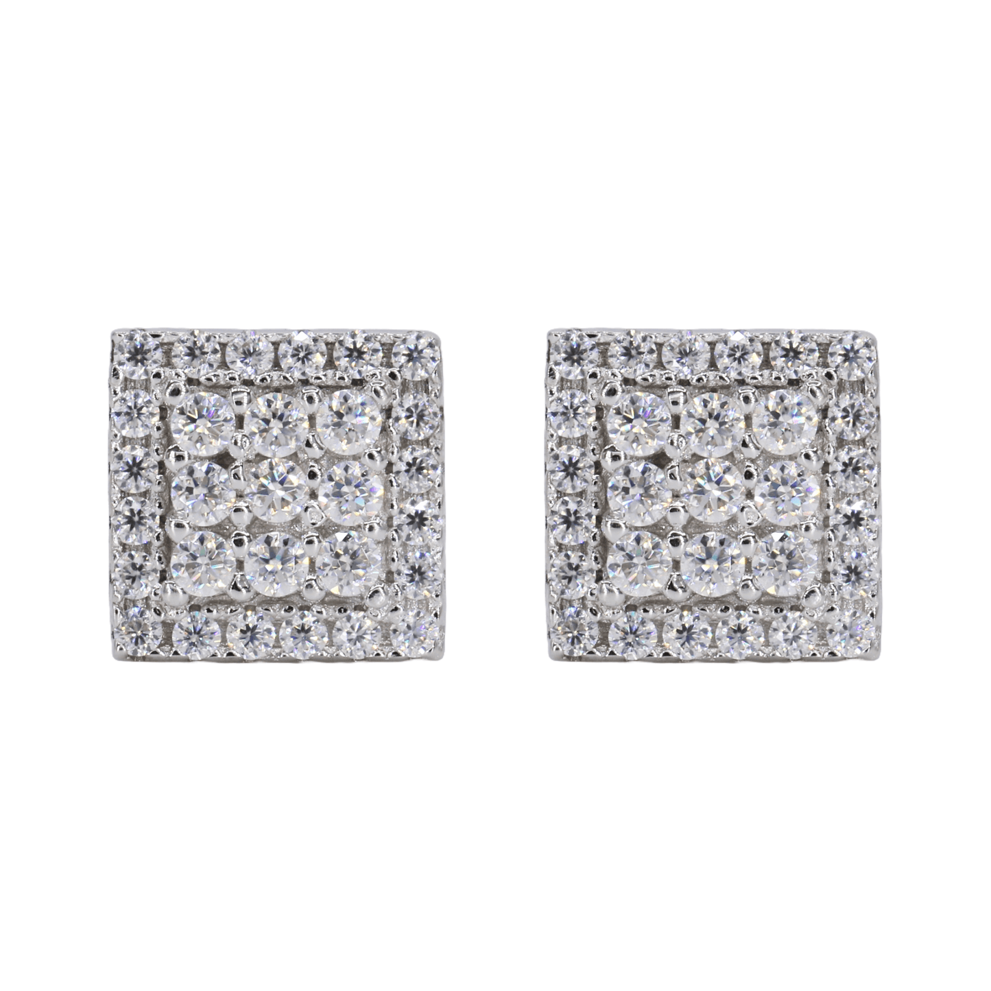 Squared Two Step VVS Moissanite Daimond Earrings