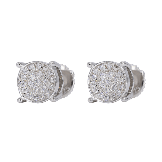 Iced Circle Bowl VVS Moissanite Daimond Earrings