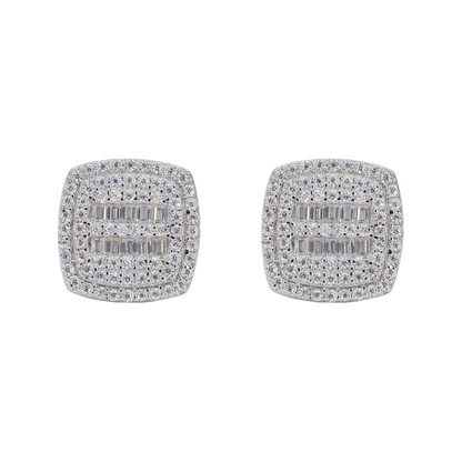 Baguette Middle Cushion VVS Moissanite Daimond Earrings