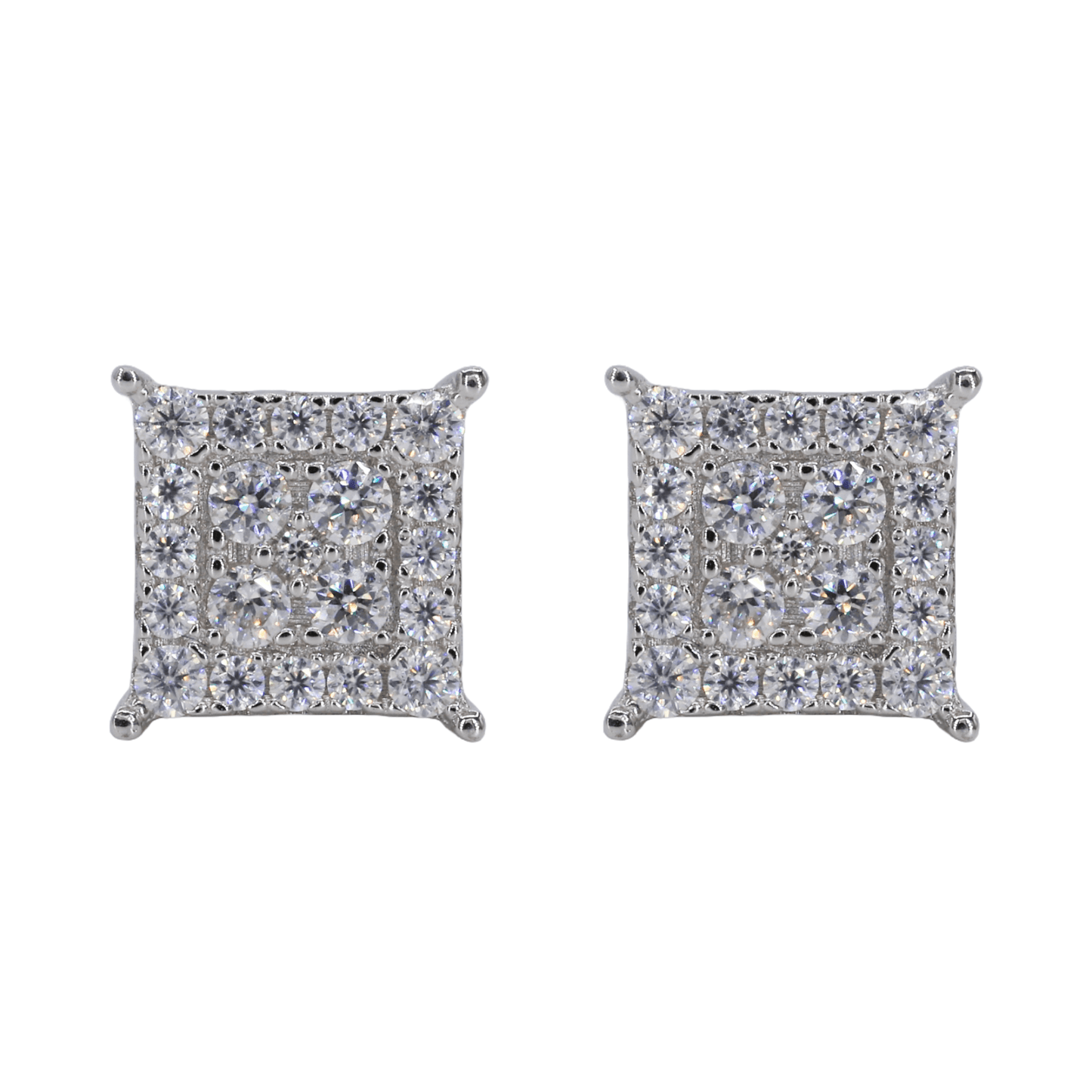 Square Iced VVS Moissanite Daimond Earrings