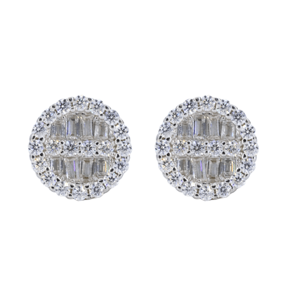 Baguette Infill VVS Moissanite Daimond Earrings