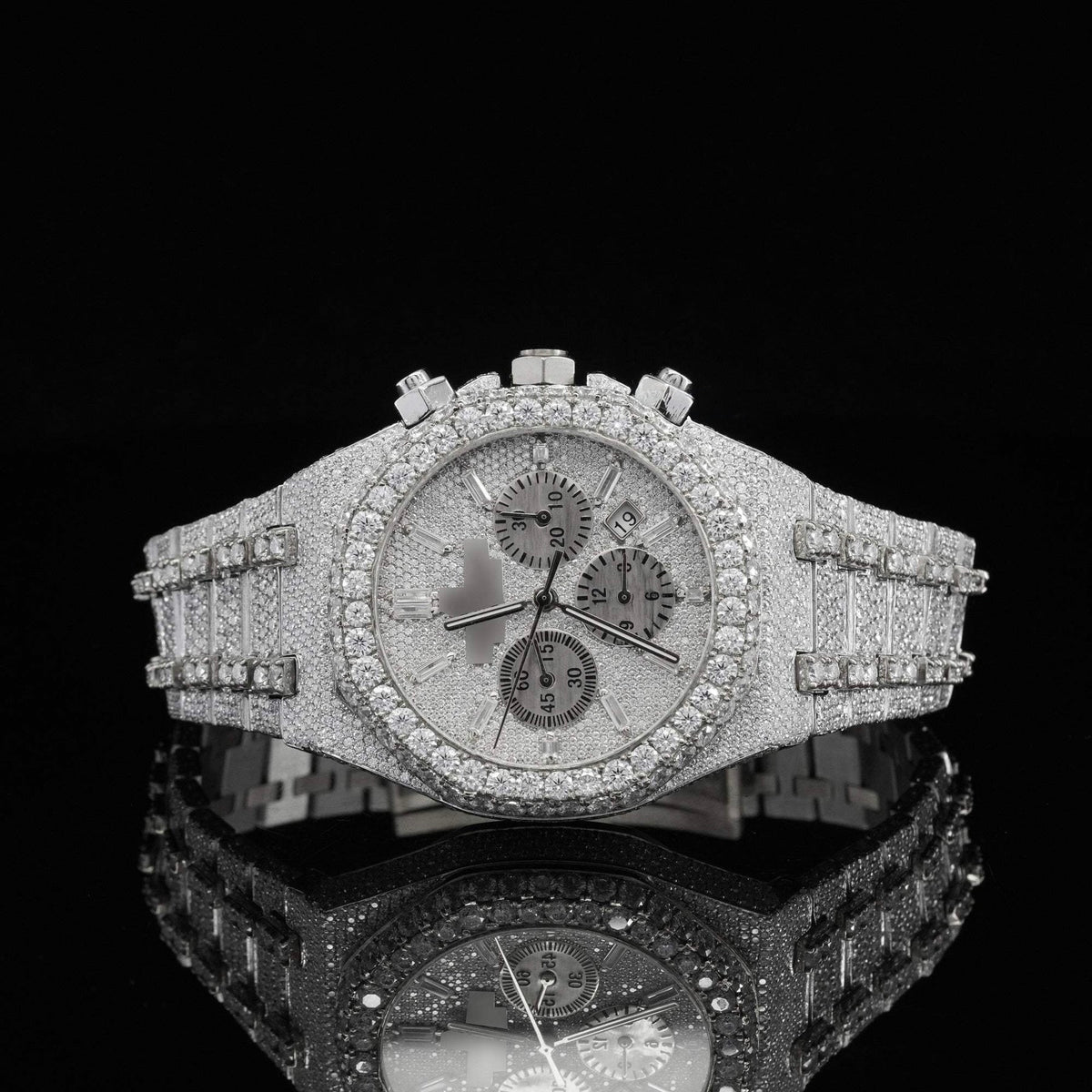 Fabulous Diamond Fully Iced Out Moissanite Fully Automatic Watch