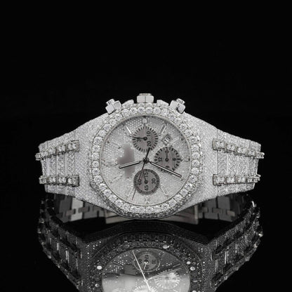 Fabulous Diamond Fully Iced Out Moissanite Fully Automatic Watch