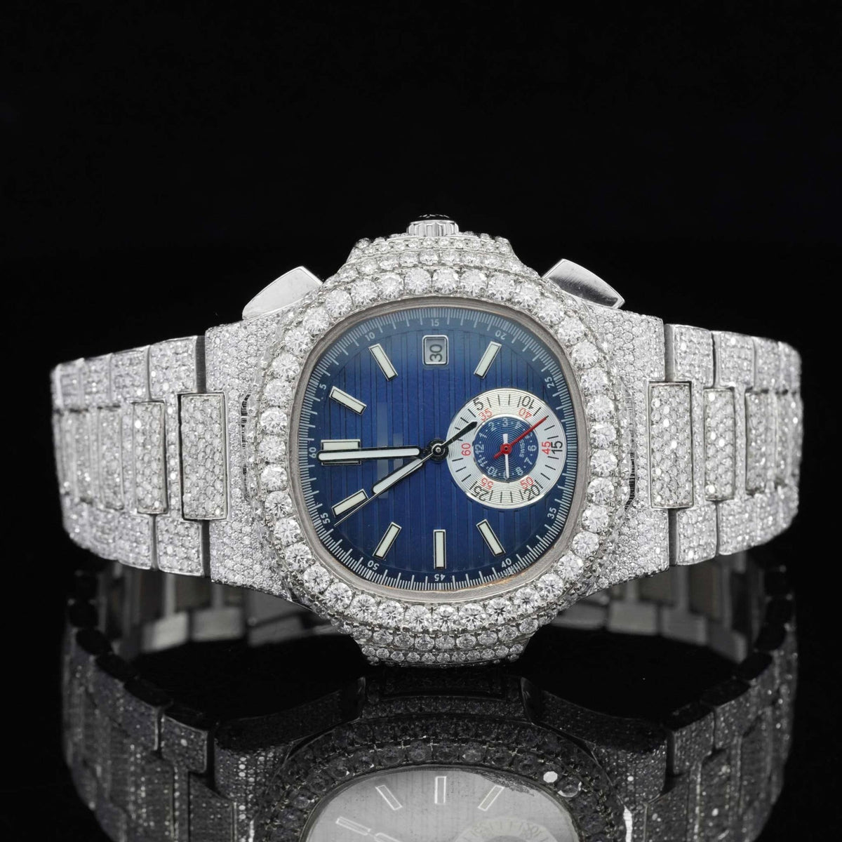 Two Tone Moissanite Business Style Automatic Wrist Watch