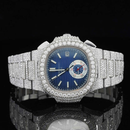 Two Tone Moissanite Business Style Automatic Wrist Watch
