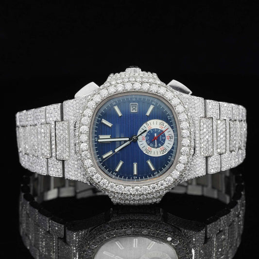 Two Tone Moissanite Business Style Automatic Wrist Watch