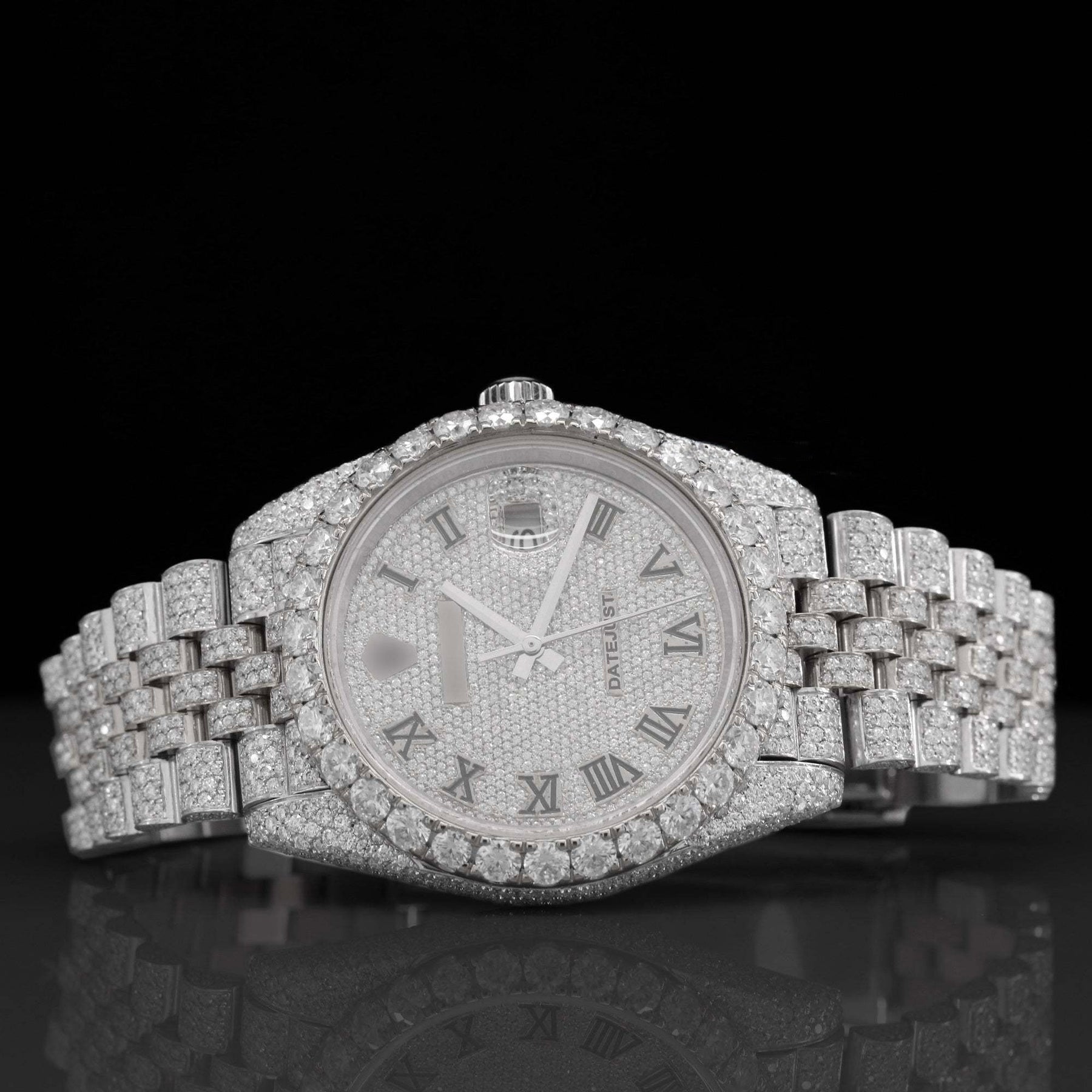 Two Tone Iced Out Jubilee Bracelet Automatic Moissanite Watch for Men