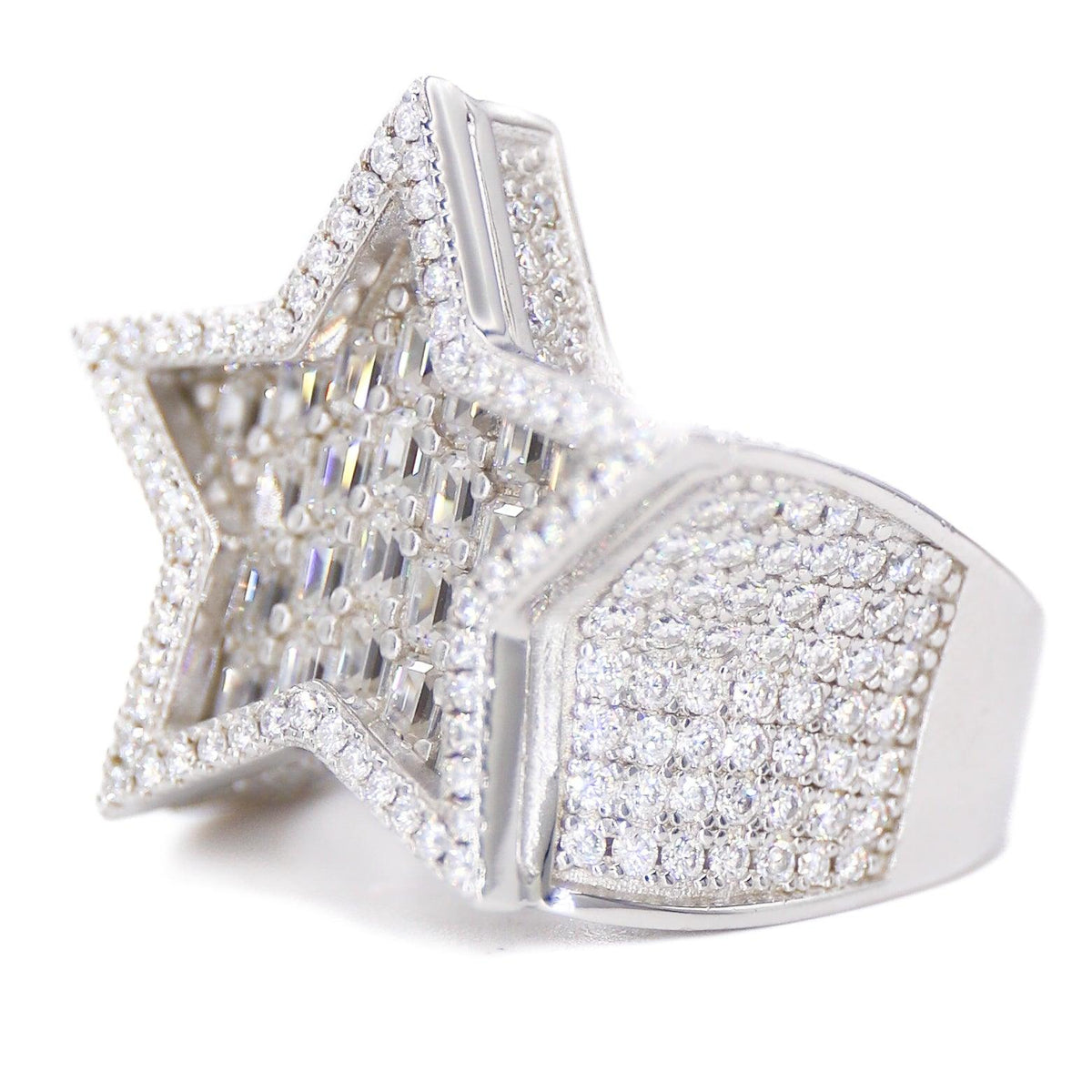 Baguette Star VVS Moissanite Diamond Ring