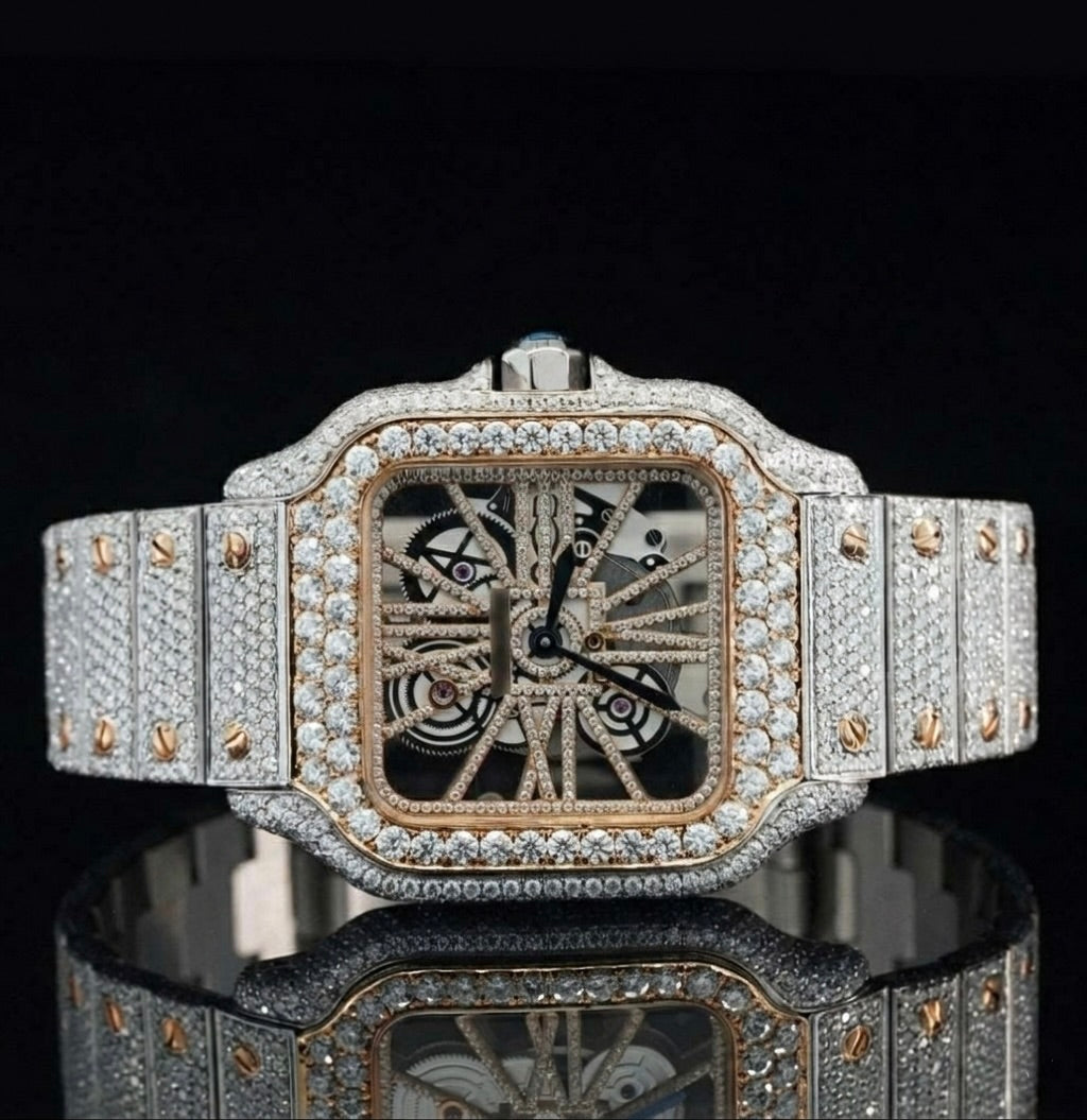 Moissanite Automatic Transparent Hip Hop Style Diamond Watch