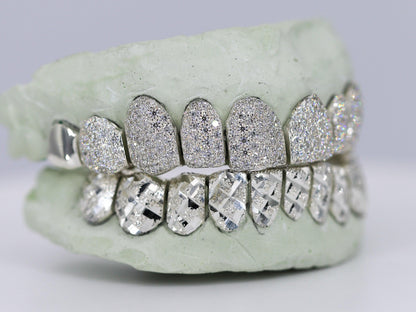 Diamond Top and Diamond Cut Bottom VVS Moisannite Diamond Grillz