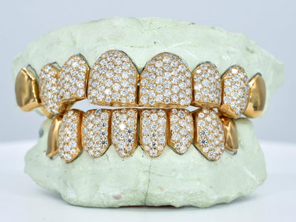 8 on 8 Capped VVS Moissanite Diamond Grillz