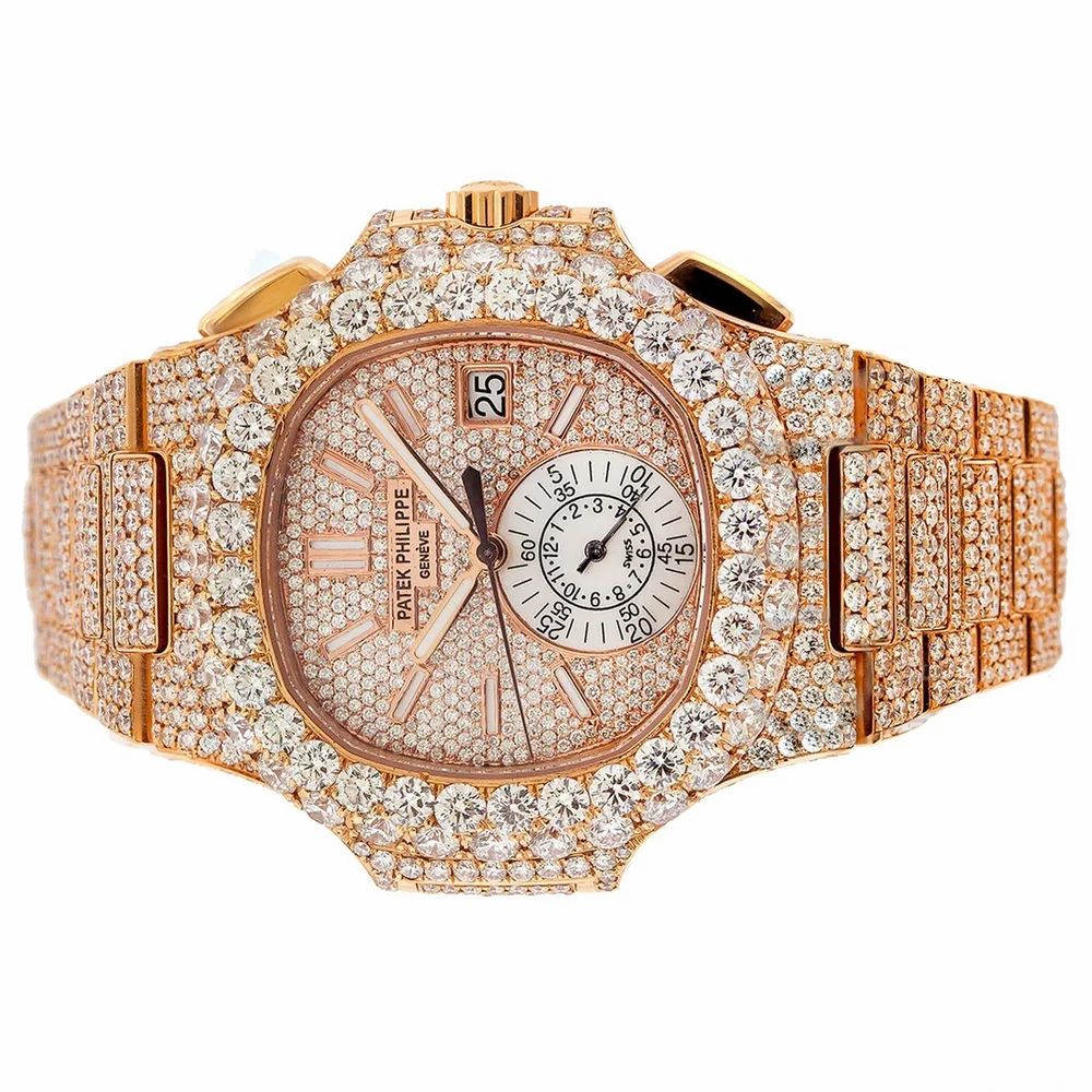 Patek Philippe Rose Tone Moissanite Diamond Studded Luxurious Watch For Men 1