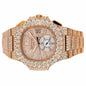 Patek Philippe Rose Tone Moissanite Diamond Studded Luxurious Watch For Men 1