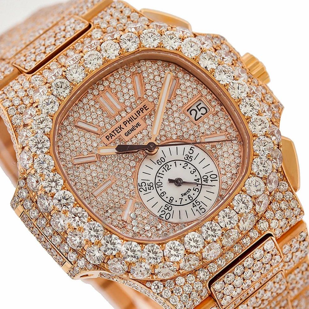 Patek Philippe Rose Tone Moissanite Diamond Studded Luxurious Watch For Men 2