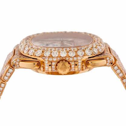 Patek Philippe Rose Tone Moissanite Diamond Studded Luxurious Watch For Men 3